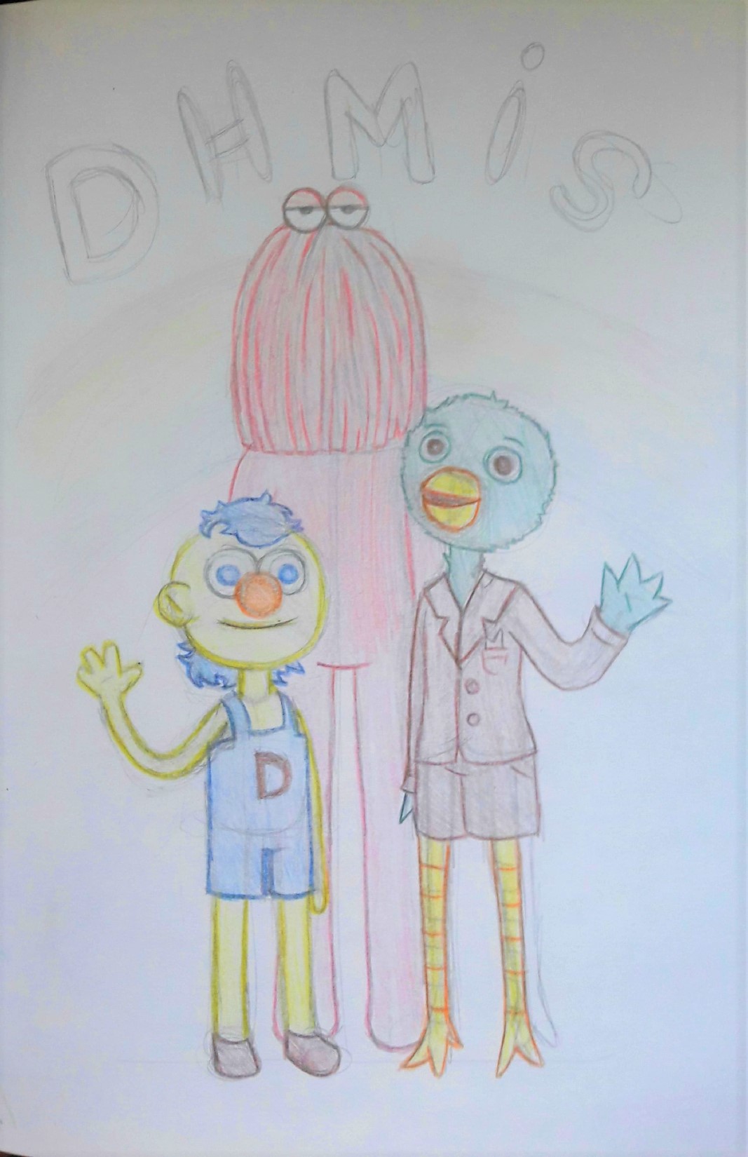 Red guy, Yellow guy et Duck, Don't Hug Me I'm Scared