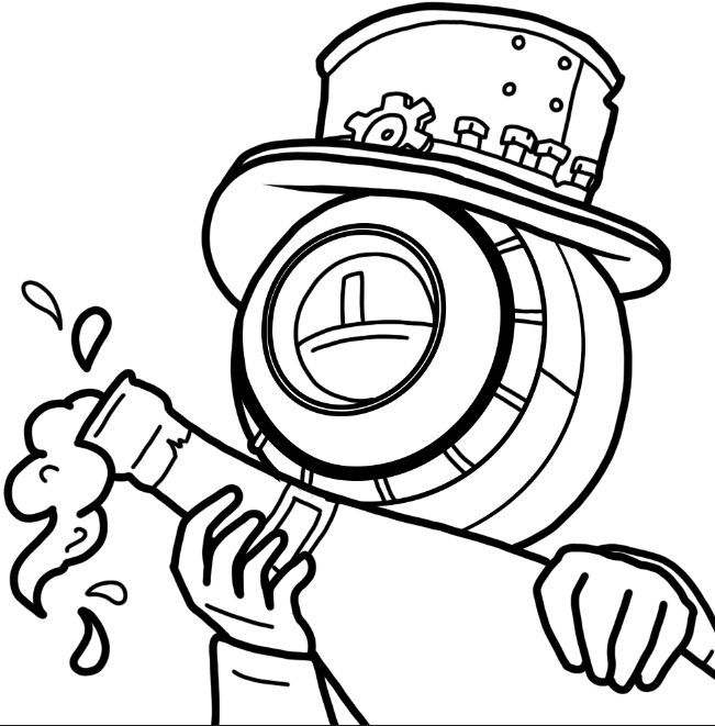 Emoticone personnage champagne line art