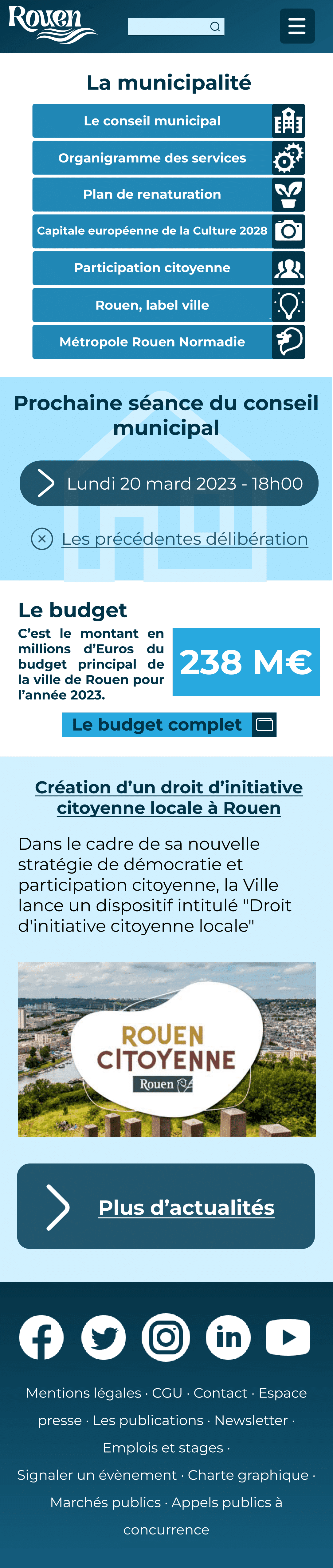 Version sur potable du 'nouveau' site de Rouen.