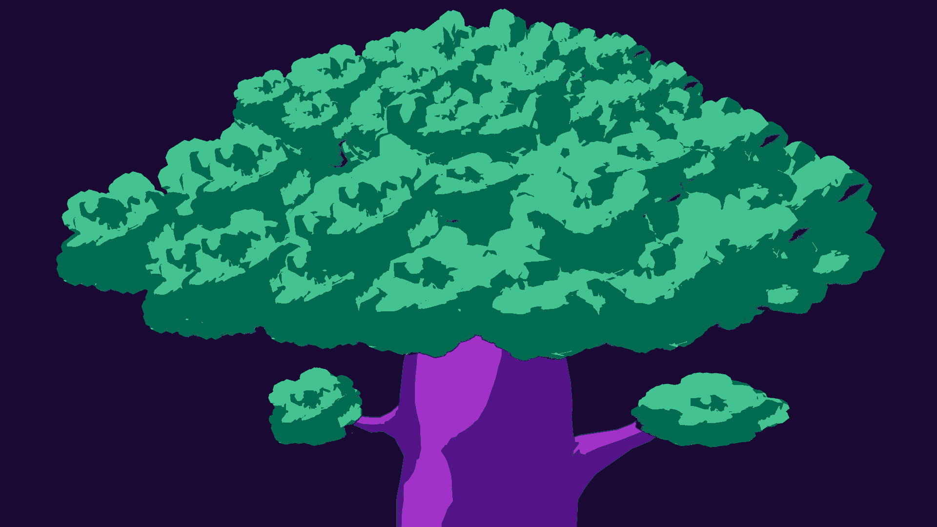 Arbre 3d thème dark